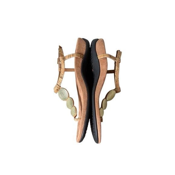 Vionic Womens Lizbeth size 9 Gold Cork Open Toe Slingback - Picture 4 of 8